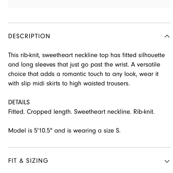 OAK + FORT Sweetheart Neckline Top (Black / size S) - Picture 4 of 7